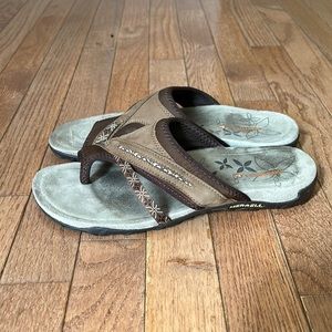 Merrell Terran post sandal slip on slide sandals thong women’s size 9 brown